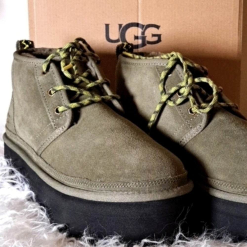 UGG Neumel Heritage Suede Platform Ankle Boots - NWOB